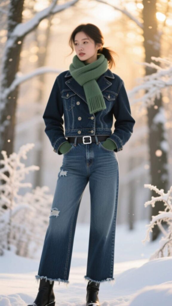 Denim on Denim Winter Look