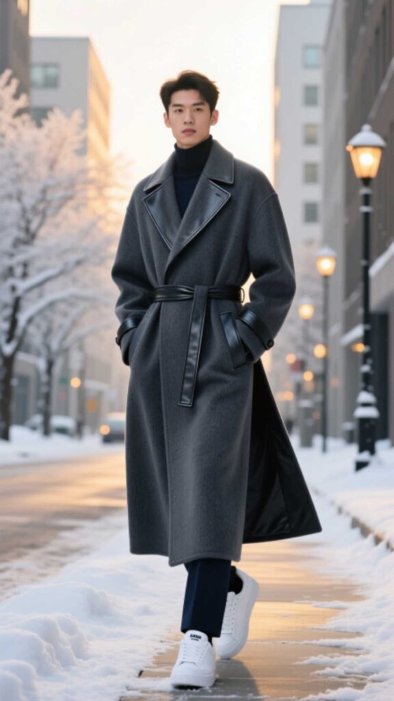 Long Coat and Sneakers