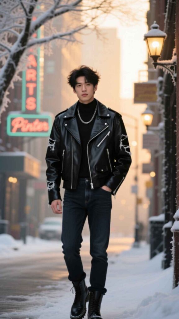 Leather Jacket Cool Look