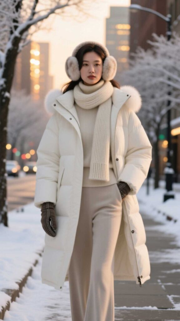 Down Parka with Winter Accessories