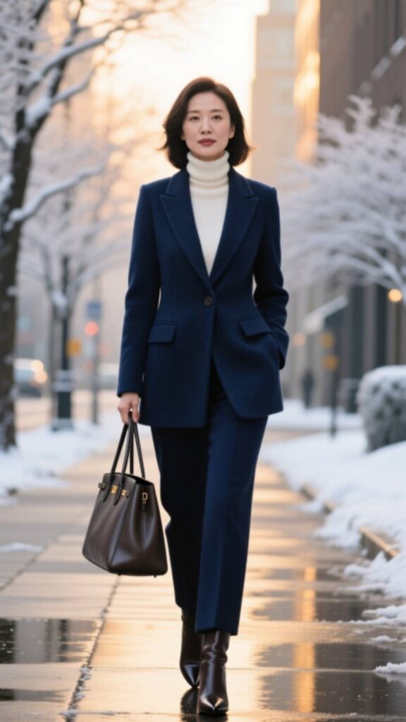 Classic Blazer with Turtleneck