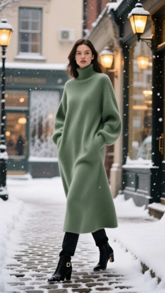 Wool Dress with Boots