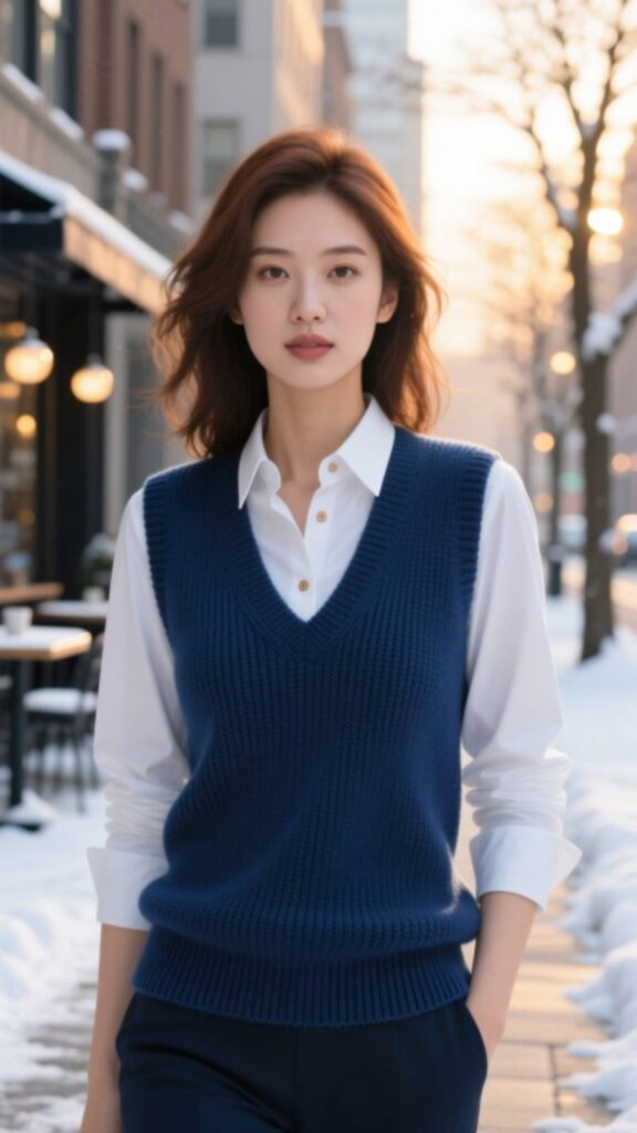 Sweater Vest with Shirt