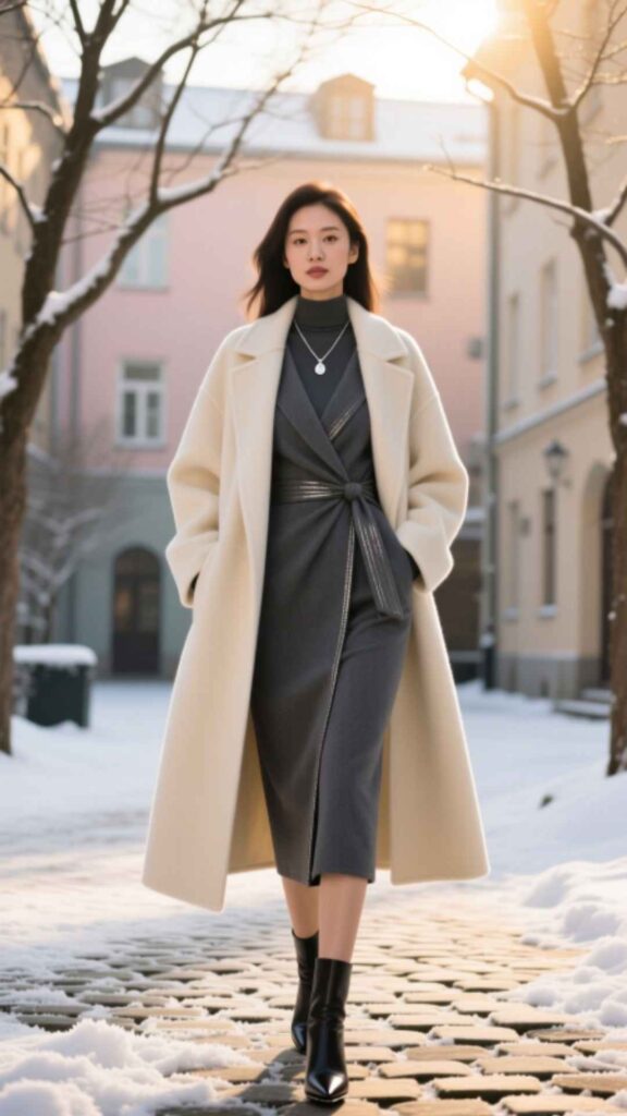 Wrap Dress with Coat