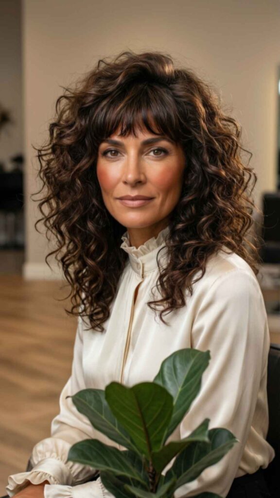 Curly Layers With Bangs