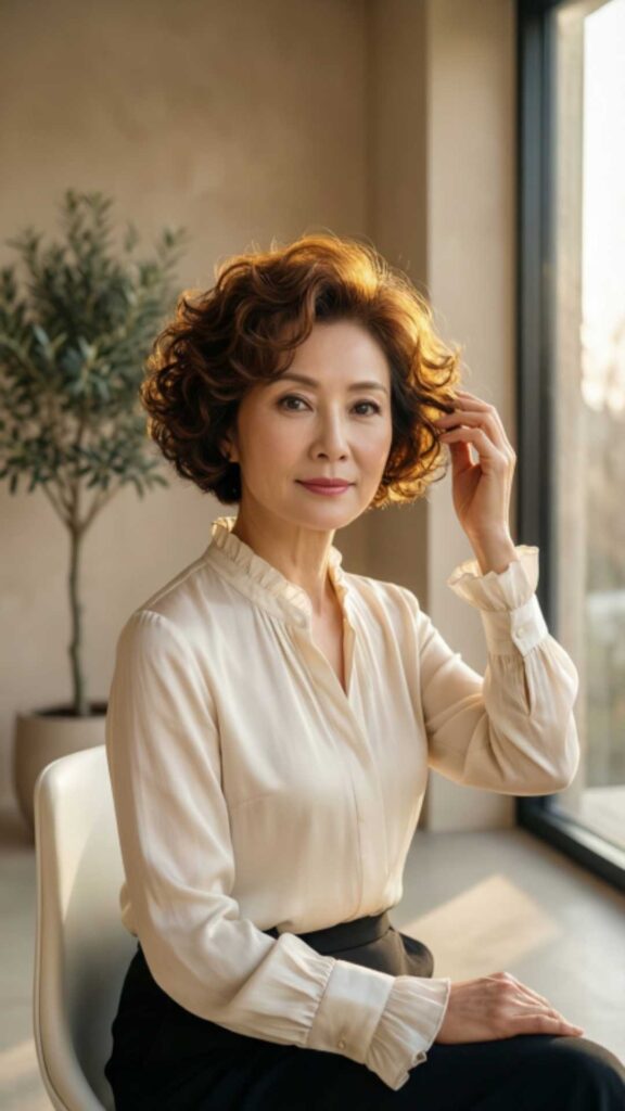 Curly Pixie For Older Women