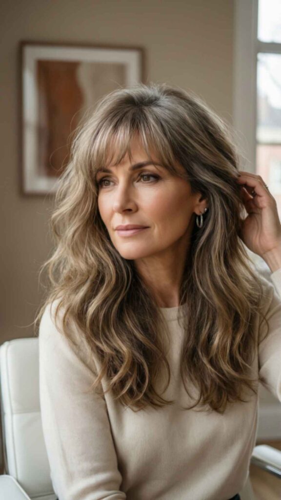 Soft Curtain Bangs With Medium Hair