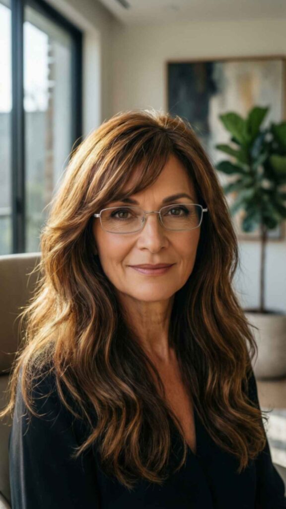 Long Layers with Side Bangs