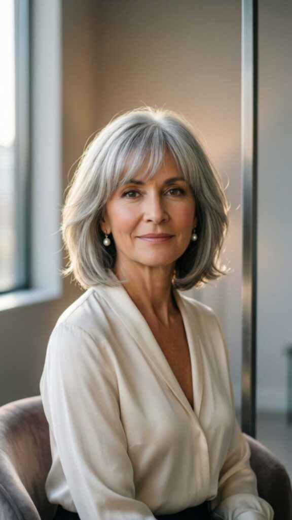 Layered Bob With Curtain Bangs