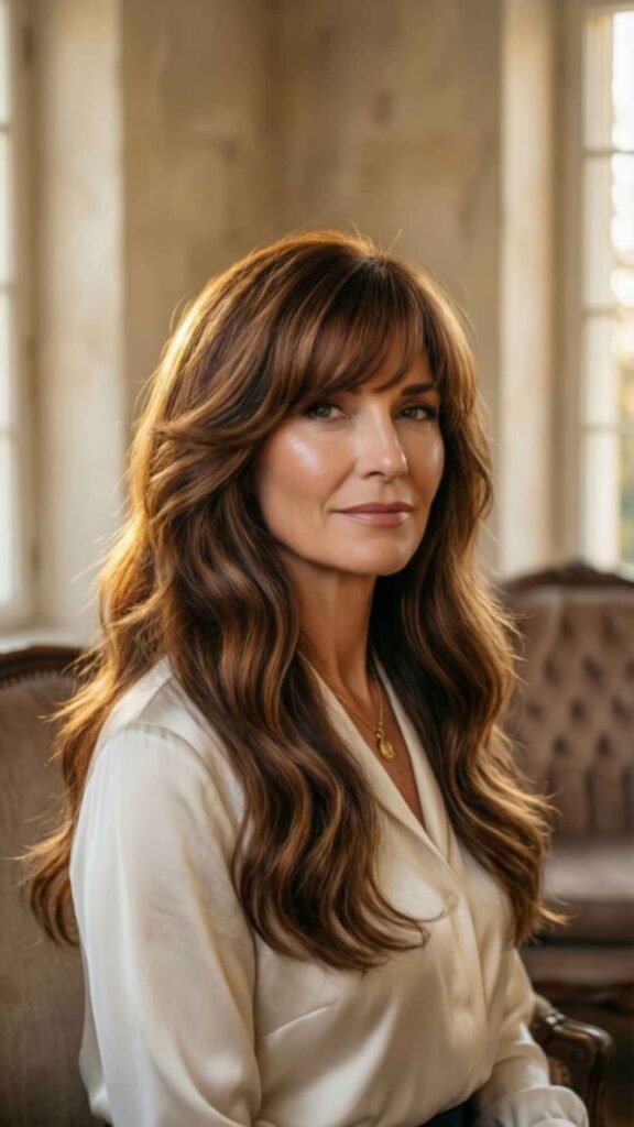 Side-Parted Long Hair With Bangs