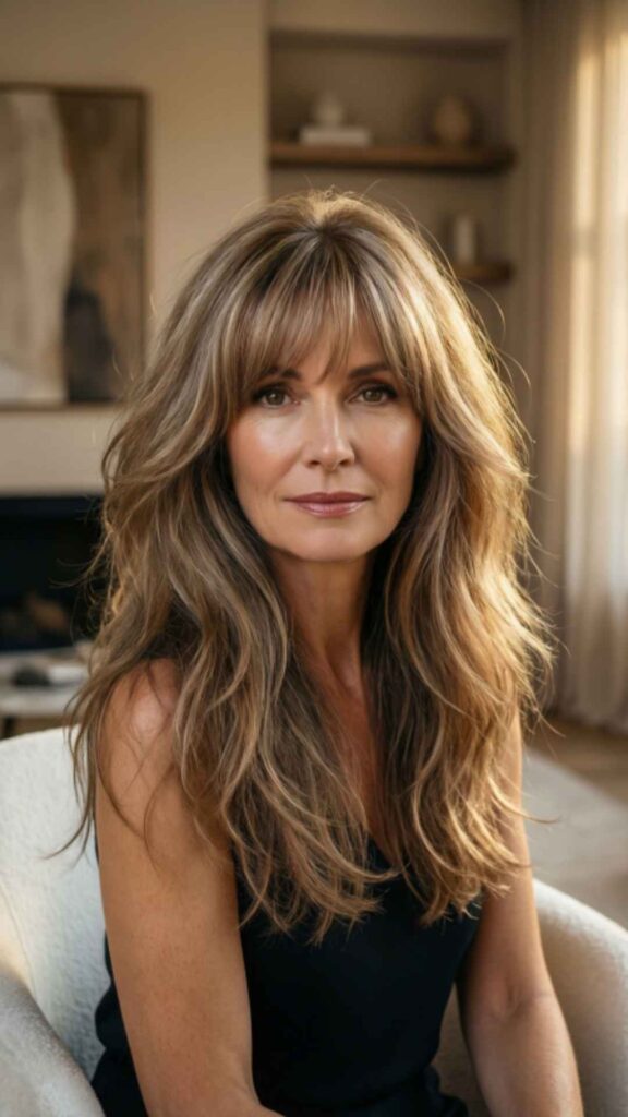 Layered Medium-Length Hair With Curtain Bangs