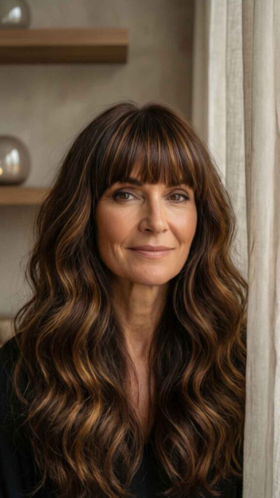 Soft Waves With Blunt Bangs