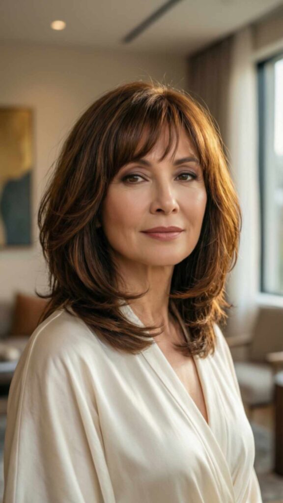 Textured Lob With Curtain Bangs