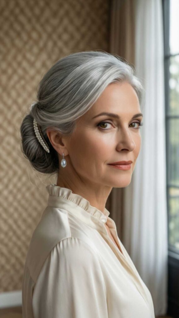 Elegant Updo With Straight Hair