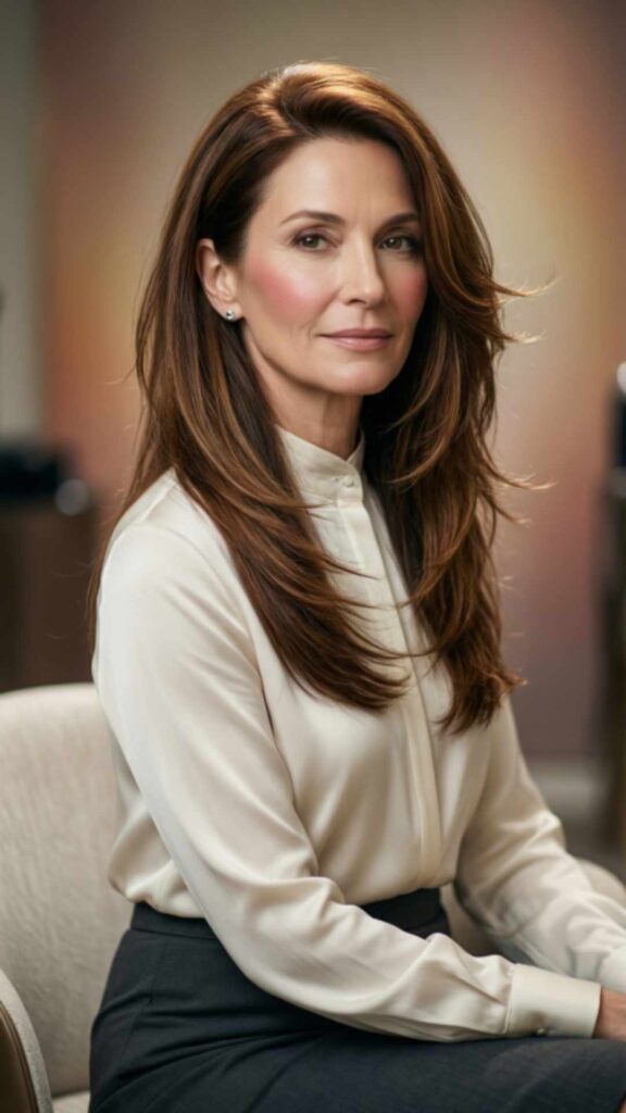 Side-Parted Straight Hair With Layers