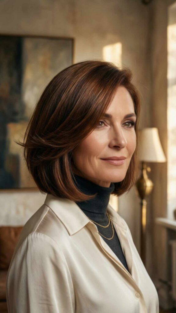 Angled Bob With Side Part