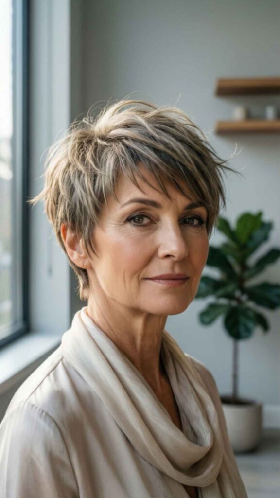 Short Pixie Cut With Side Bangs