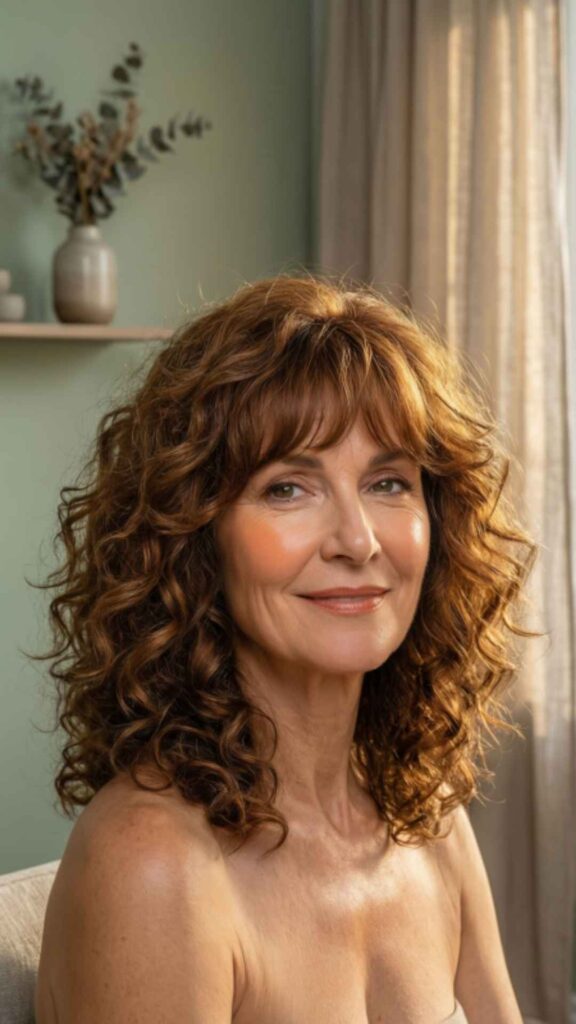 Curly Bob With Soft Bangs