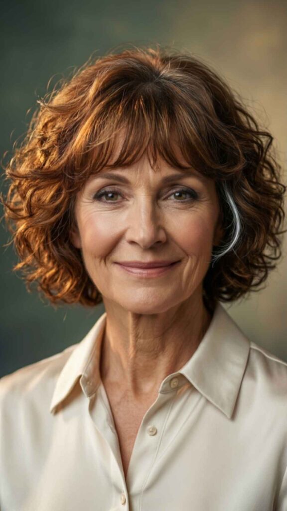 Short Curly Cut With Gentle Bangs