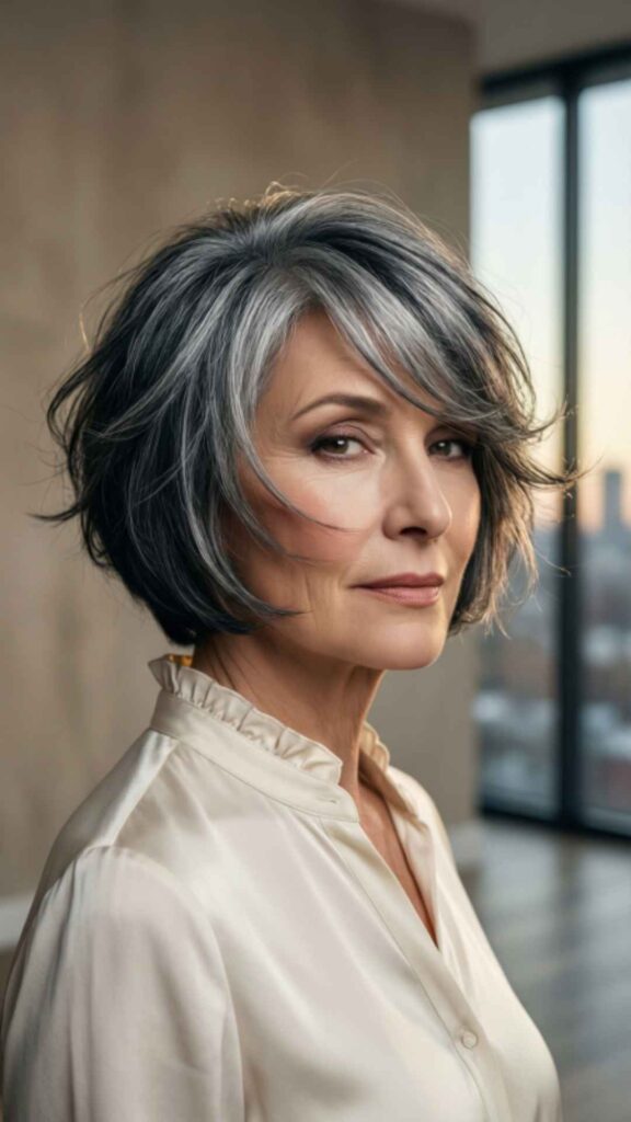 Short Feathered Bob With Light Bangs