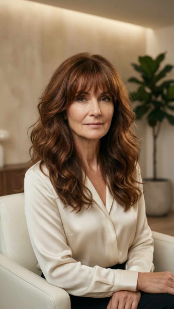 Medium Length Wavy Cut With Soft Fringe