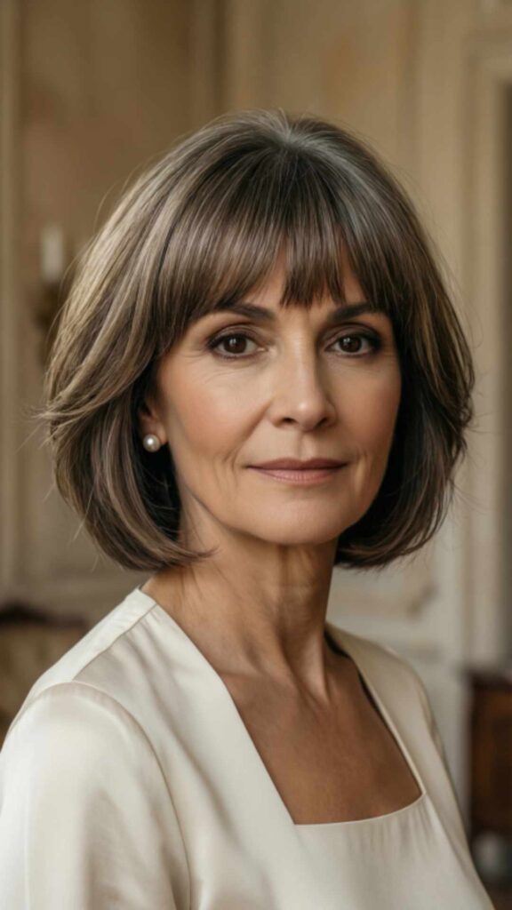 Classic Short Cut With Straight Bangs