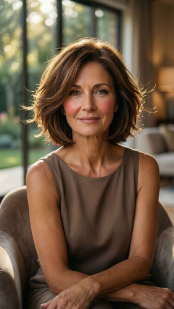 Short Layered Bob for Natural Fullness