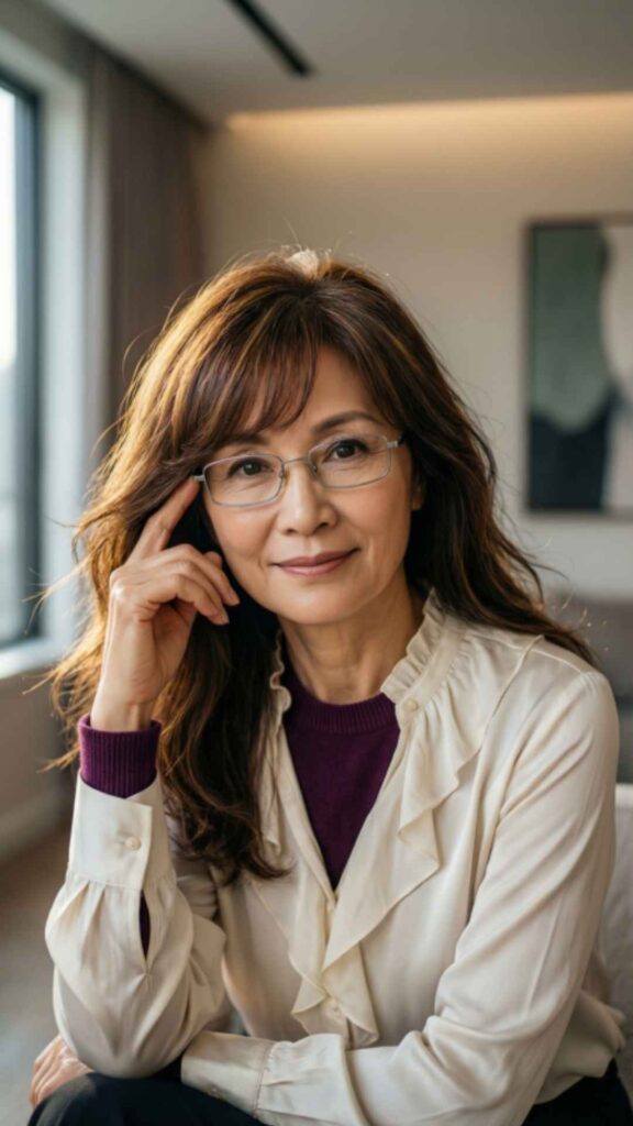 Long Layers With Curtain Bangs