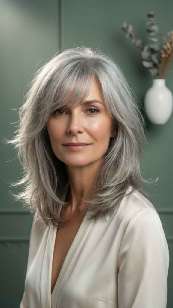 Layered Lob with Side Bangs