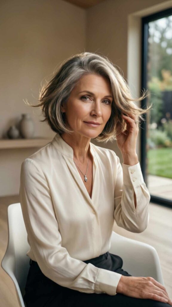 Short Layered Cut with Side Part