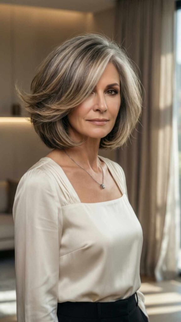 Layered Bob With Deep Side Part