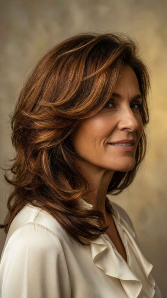 Layered Cut With Side-Swept Curls