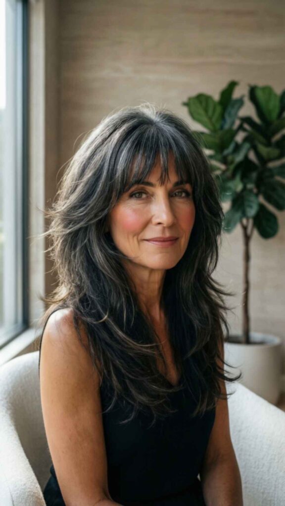 Feathered Layers With Curtain Bangs