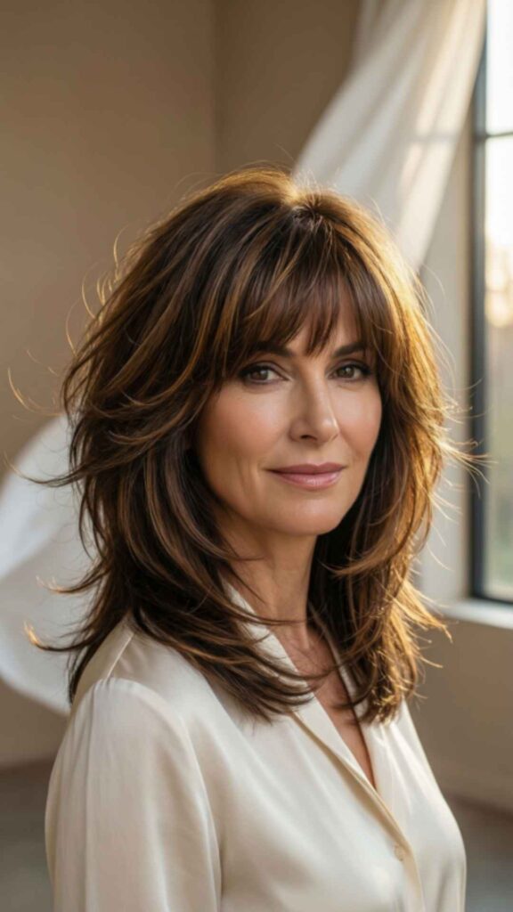 Layered Hair With Wispy Bangs