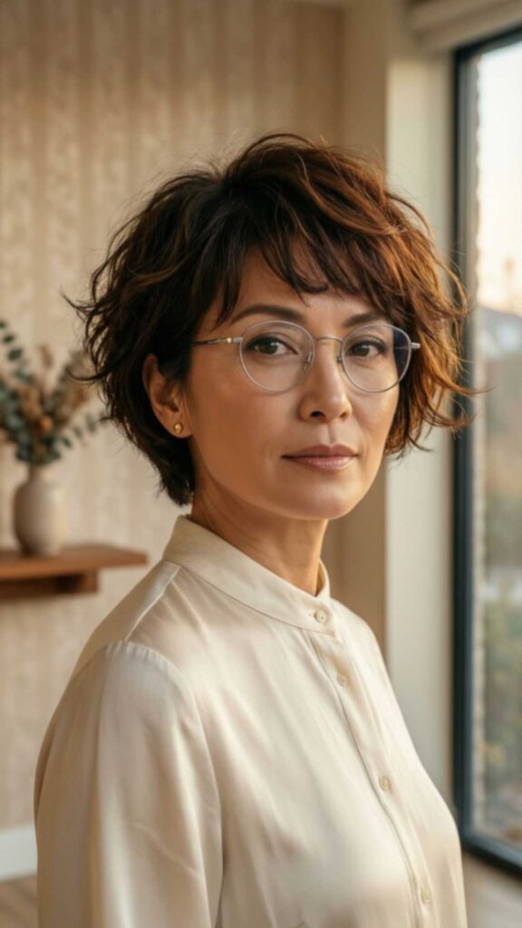 Pixie with Curled Bangs