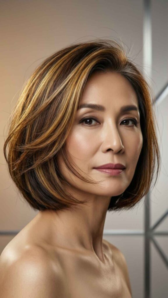 Short Layered Bob With Highlights