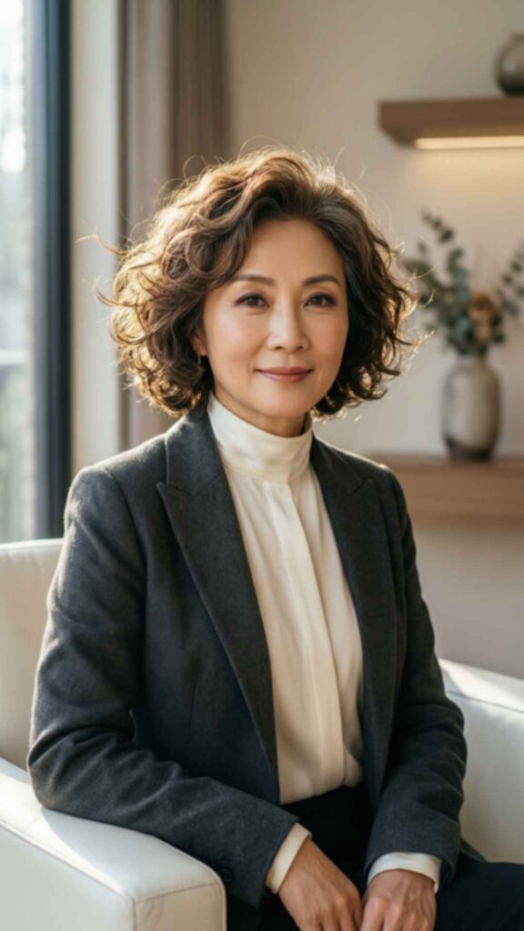 Short Curly Layered Bob