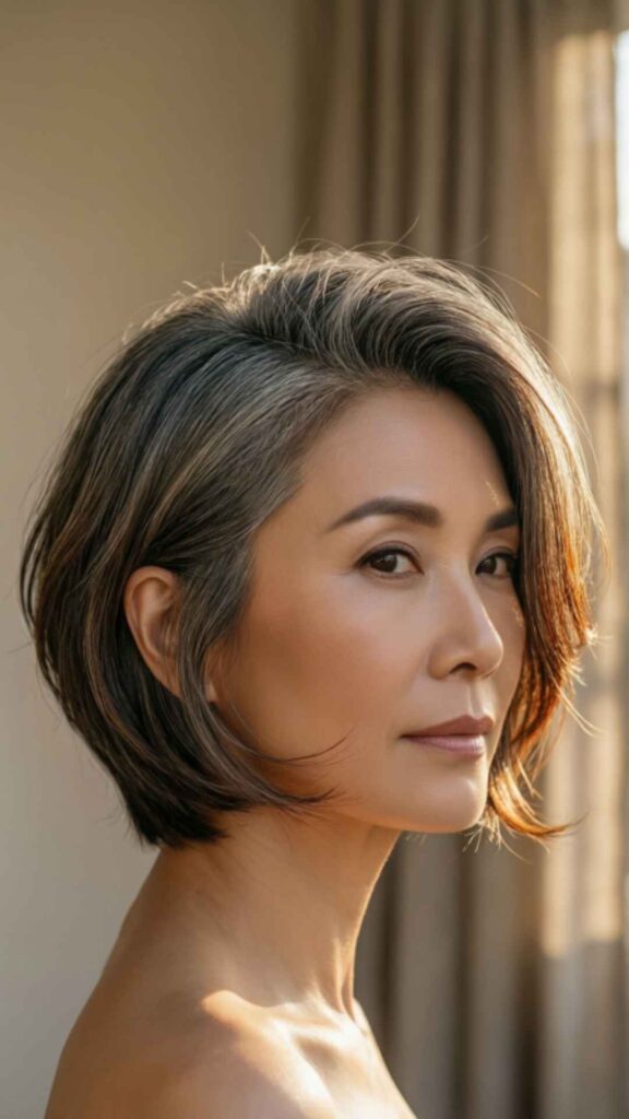 Short Textured Bob With Side Part