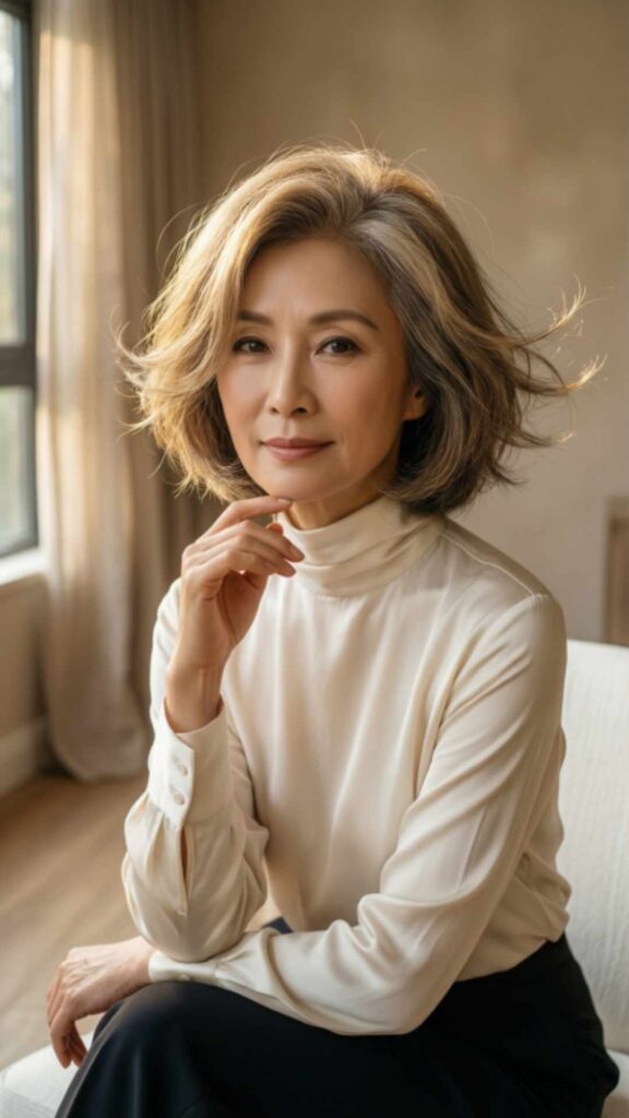 Layered Bob With Feathered Ends