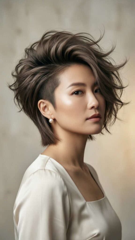 Voluminous Pixie with Side Part