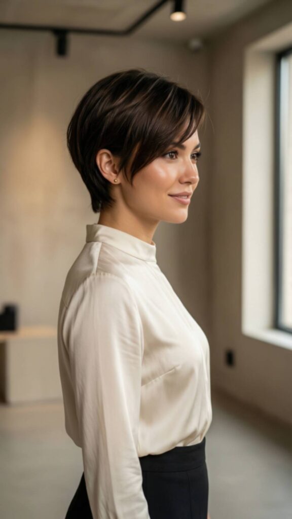 Side-Swept Bang Pixie