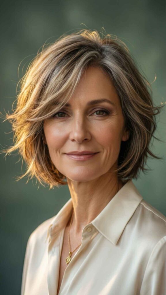 Short Layered Cut with Subtle Highlights