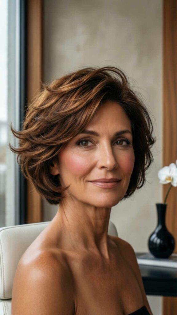 Short Layered Cut with Tucked Back Sides