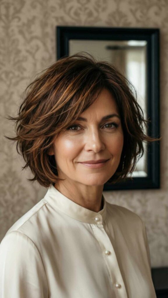 Short Layered Cut with Tousled Finish