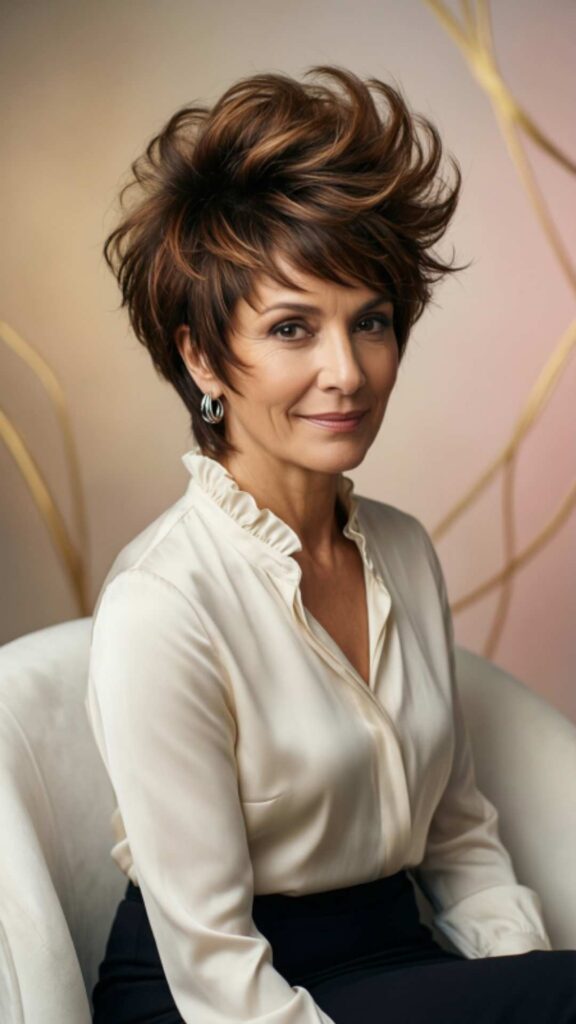 Tapered Pixie with Crown Volume