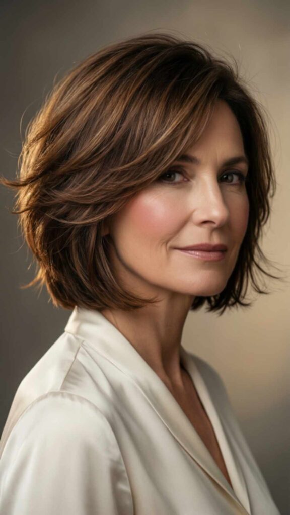 Short Layered Cut with Soft Side Part