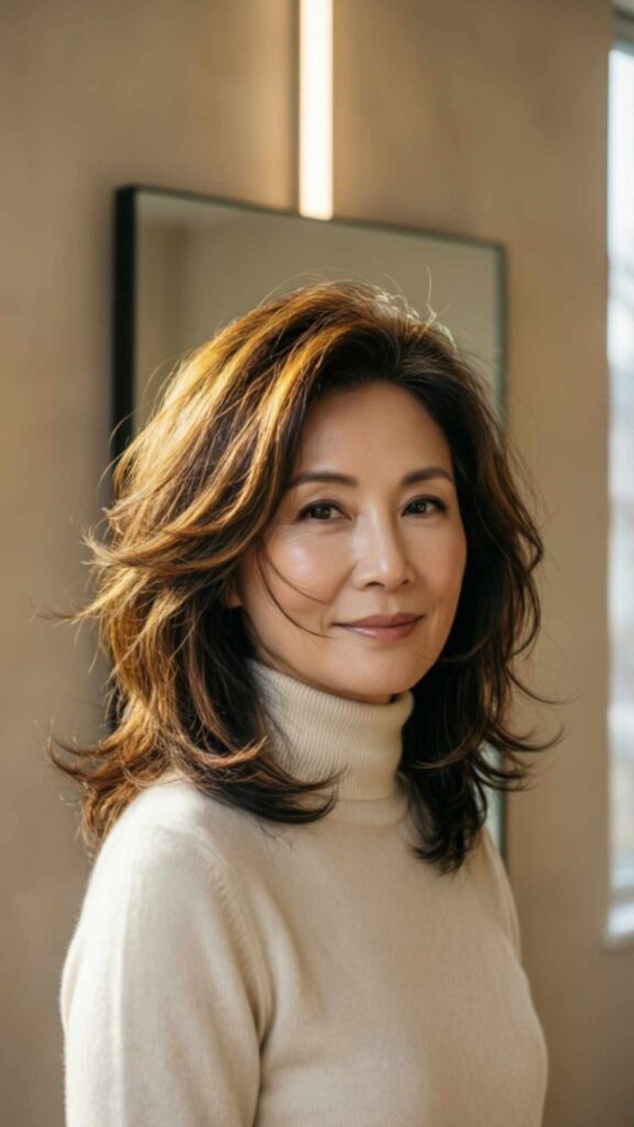 Layered Shag with Face-Framing Highlights