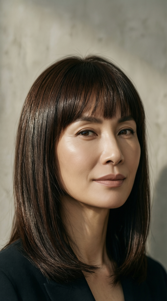 Blunt Bangs With Medium Cut