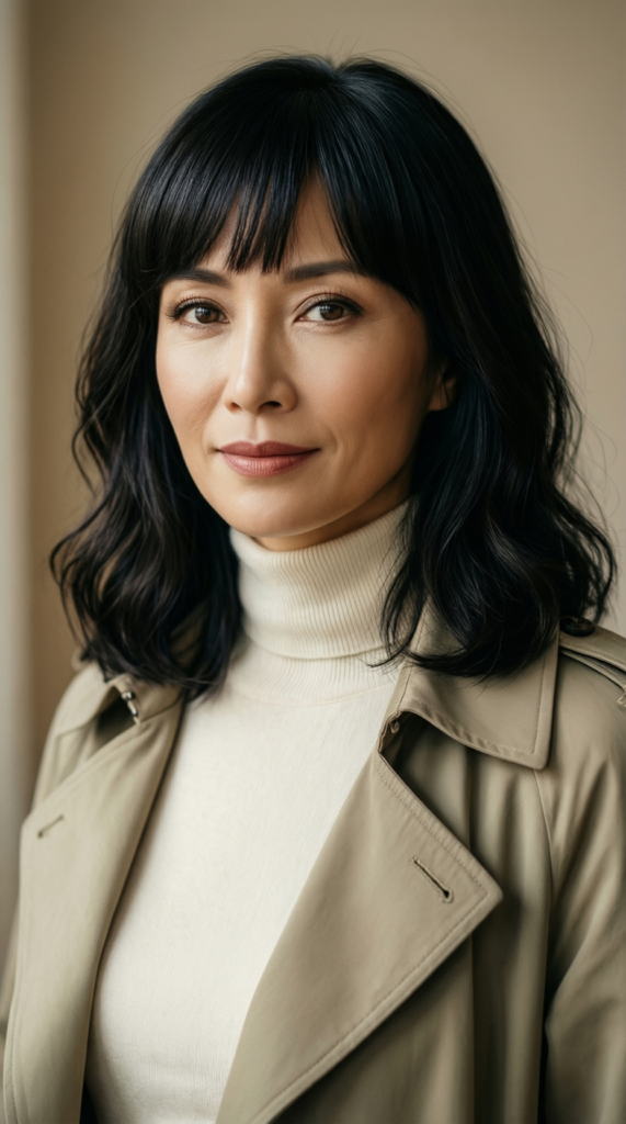 symmetrical Bangs With Medium Hair