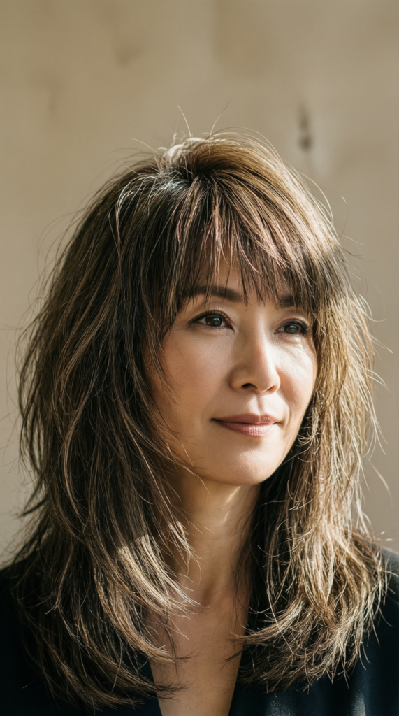 Feathered Bangs With Shoulder-Length Hair